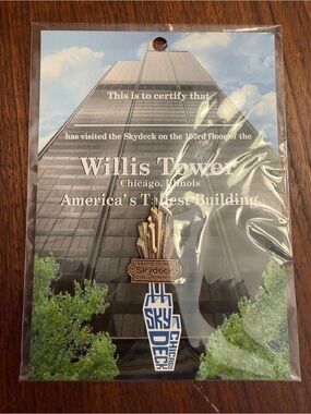 Willis (Sears) Tower Skydeck Commemorative Collector 103rd Floor Pin Chicago